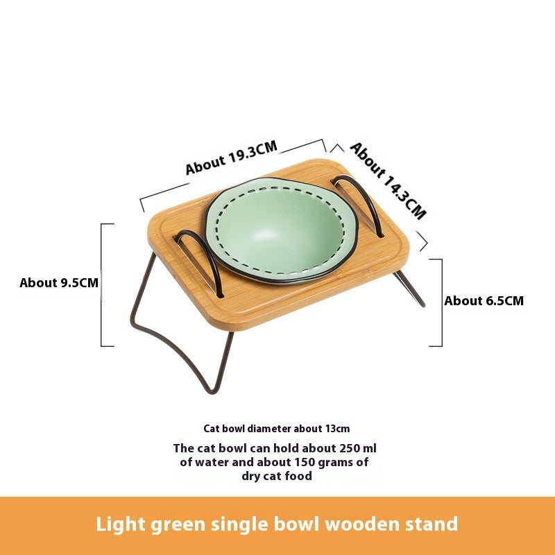 Enhance Your Pet's Dining Experience with Our Wooden Rack Ceramic Feeding Bowl